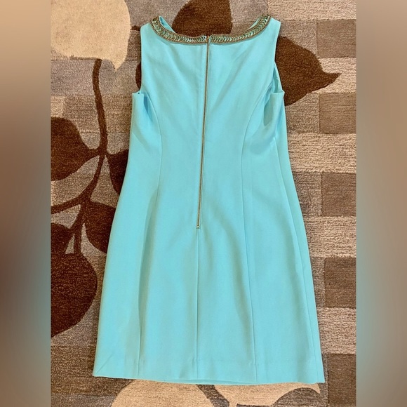 Lilly Pulitzer Sleeveless Mary Lane Beaded Sheath Dress w Metallic Detailing - Picture 3 of 8